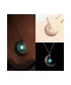 Karanlıkta Parlayan Fosforlu Gri Ay Moon Hediyelik Kolye