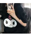 Kuromi Face Baskılı Siyah Unisex Oversize T-Shirt