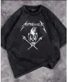 Metallica Skull Siyah Unisex Oversize T-Shirt