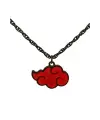 Naruto Anime Akatsuki Kırmızı Bulut Kolye Klasik Zincirli Siyah