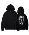 Naruto Itachi Collage Sırt Baskılı Siyah Unisex Oversize Kapüşonlu Sweatshirt