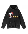 New Year Yıkamalı Snoopy Vintage Kapüşonlu Sweatshirt