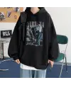 Nirvana Poster Baskılı Siyah Unisex Oversize Kapüşonlu Sweatshirt