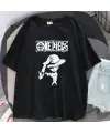 One Piece Baskılı Siyah Unisex Oversize T-Shirt