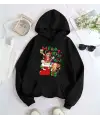 One Piece Merry Christmas Baskılı Kapşonlu Sweatshirt