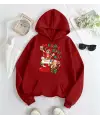 One Piece Merry Christmas Baskılı Kapşonlu Sweatshirt
