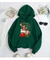 One Piece Merry Christmas Baskılı Kapşonlu Sweatshirt