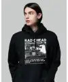 Radiohead Baskılı Siyah Unisex Oversize Kapüşonlu Sweatshirt