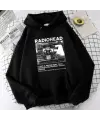 Radiohead Baskılı Siyah Unisex Oversize Kapüşonlu Sweatshirt