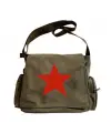 Red Star Baskılı Unisex Yeşil Postacı Çantası