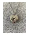 Retro Antik El Yapımı Kalp Şeklinde Üstü Kalp Desenli Içi Açılan Kolye