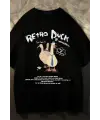 Retro Duck Baskılı Unisex Oversize T-Shirt