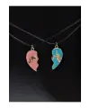 Retro Vintage Gökkuşağı Best Friends Sevimli Mıknatıslı Unisex 2li Kolye
