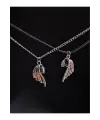 Retro Vintage Heart Birleşen Kanat Yarasa 2li Hediyelik Mıknatıslı Kolye