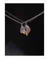Retro Vintage Heart Birleşen Kanat Yarasa 2li Hediyelik Mıknatıslı Kolye