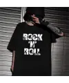 Rock N Roll Siyah Unisex Oversize T-Shirt