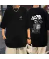 Rock Serisi Arctic Monkeys Sırt Baskılı Siyah Unisex Oversize T-Shirt