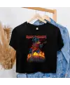 Rock Serisi Iron Maiden Baskılı Siyah Crop