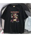 Rock Serisi Iron Maiden Skull Siyah Unisex Oversize T-Shirt