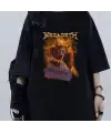 Rock Serisi Megadeth Skull Siyah Unisex Oversize T-Shirt