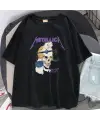 Rock Serisi Metallica Damaged Justice Siyah Unisex Oversize T-Shirt