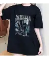 Rock Serisi Nirvana Poster Siyah Unisex Oversize T-Shirt