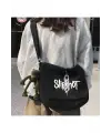 Rock Serisi Slipknot Baskılı Unisex Siyah Postacı Çantası