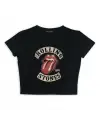 Rolling Stones Baskılı Siyah Crop