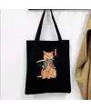 Samurai Cat Siyah Bez Çanta