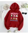 Sanrio Merry Christmas Baskılı Kapşonlu Sweatshirt