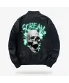 Scream Baskılı Unisex Bomber Ceket