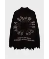 Siyah Gothic Show Xin Dou Yırtık Oversize Triko Kazak