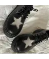 Siyah Oxford Star Detail Lolita Ayakkabı