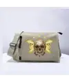 Skull And Moon Unisex Bej Postacı Çantası