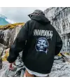 Snoopdogg Baskılı Siyah Unisex Oversize Kapüşonlu Sweatshirt