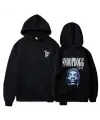 Snoopdogg Baskılı Siyah Unisex Oversize Kapüşonlu Sweatshirt