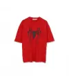 Spider Baskılı Kırmızı Unisex Oversize T-Shirt