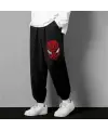 Spider-Man Head Baskılı Oversize Unisex Siyah Eşofman Altı