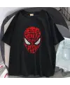 Yıkamalı Spider-Man Head Baskılı Oversize Eskitme T-Shirt