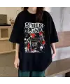Spider Punk Siyah Unisex Oversize T-Shirt