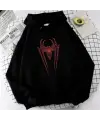 Spider Web Baskılı Unisex Oversize Hoodie