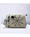 Spider Web Unisex Bej Postacı Çantası