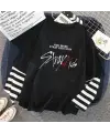 Stray Kids Baskılı Fake Sleeves Unisex Siyah T-Shirt