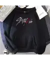 Stray Kids Siyah Kapüşonlu Oversize Sweatshirt Hoodie