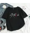 Straykids Detail Baskılı Siyah T-Shirt