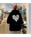 Street Wear Manifest More Love Oversize Unisex Siyah Sweatshirt