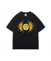 Sun And Moon Oversize Unisex Siyah T-Shirt