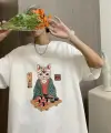 Sushi Cat Siyah Unisex Oversize T-Shirt