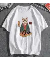 Sushi Cat Siyah Unisex Oversize T-Shirt