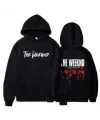 The Weeknd Ön-Arka Baskılı Siyah Unisex Oversize Kapüşonlu Sweatshirt